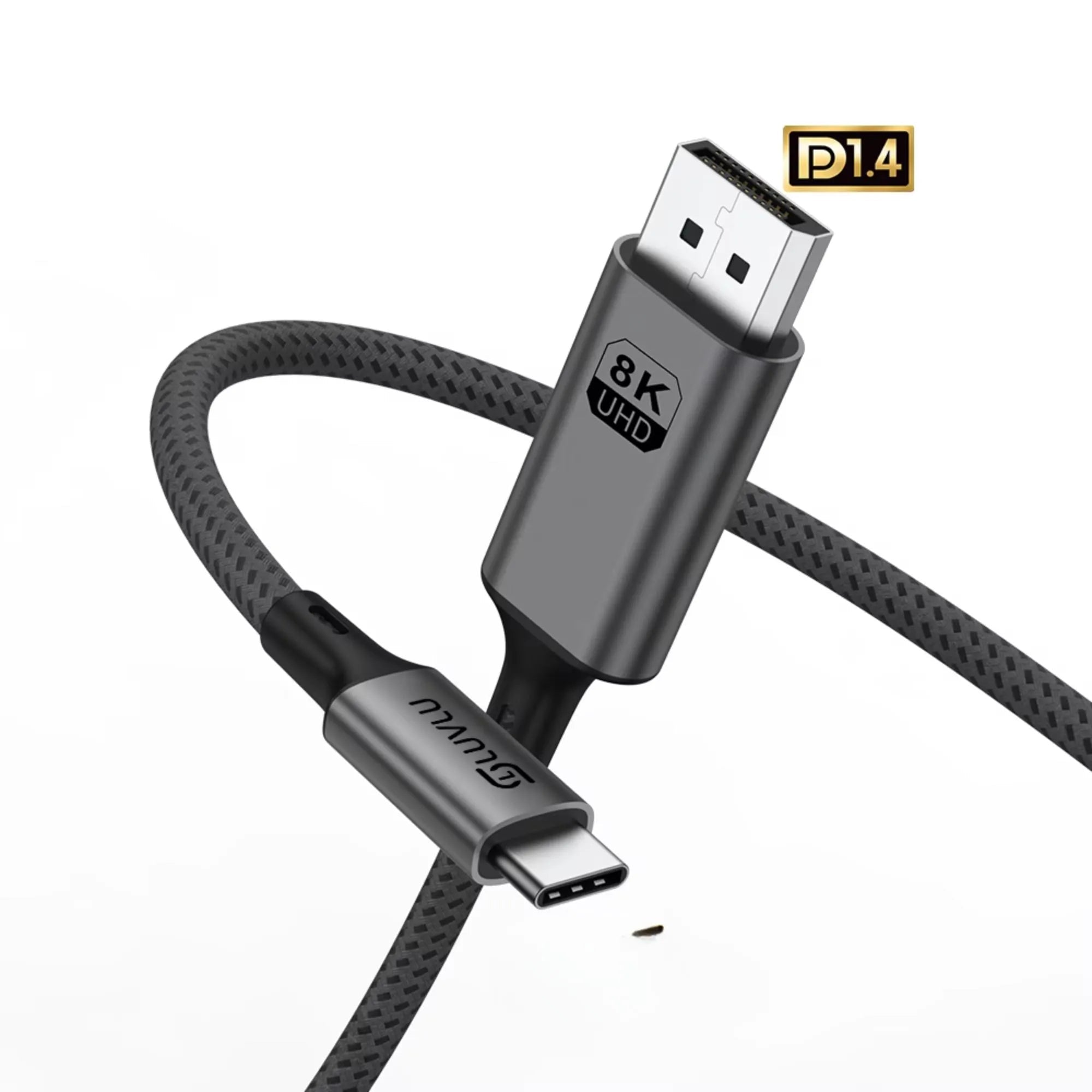 Cablu LUVLU USB Type - C la DisplayPort 1.4, 8K 60Hz / 4K 144Hz / 2K 240Hz, 32.4Gbps, HDR, Compatibil MacBook M4/M5, Thunderbolt 4/5, Gaming, 2m - Cablu USB Type C la DisplayPort DP 1.4 - LUVLU®