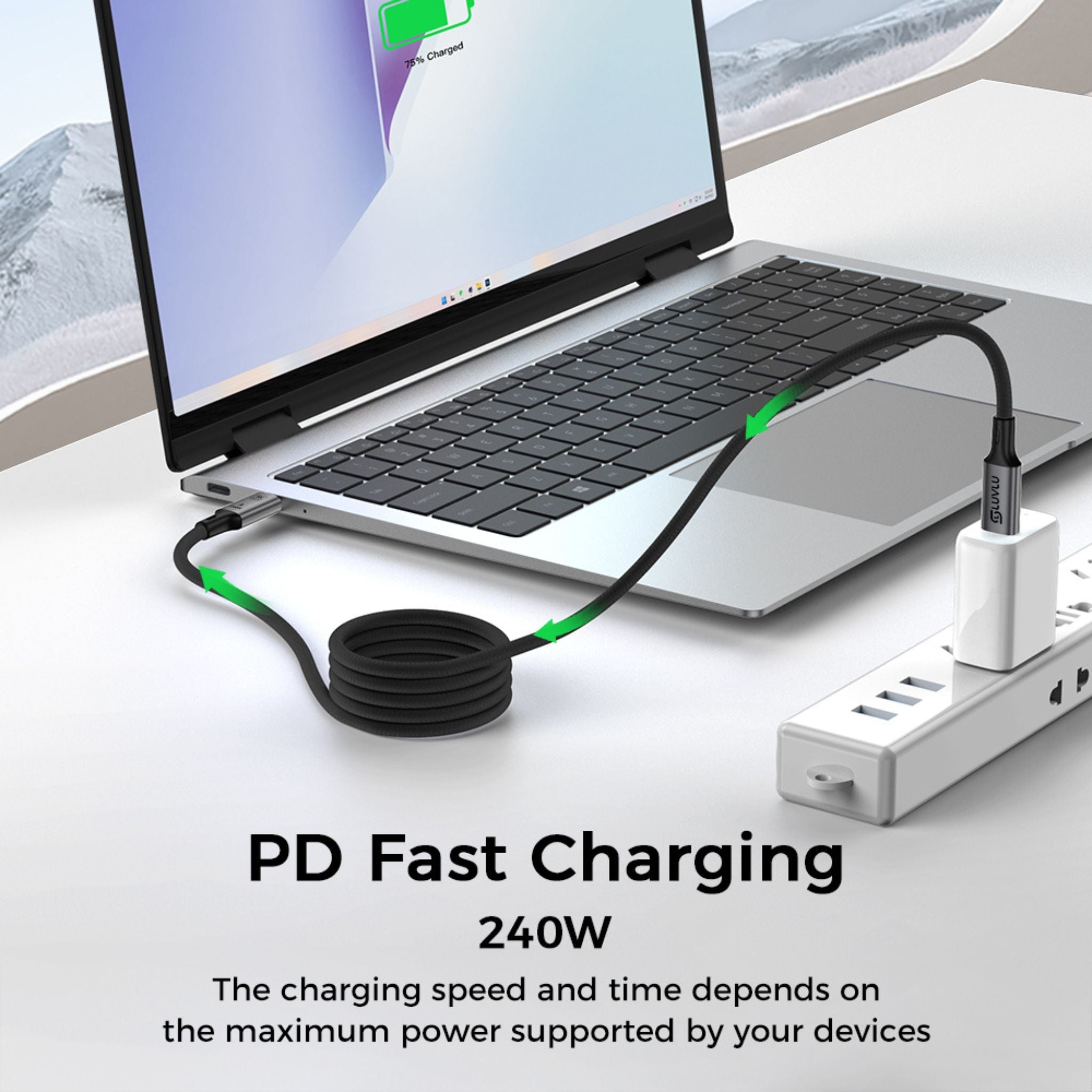 Cablu USB-C 4.0 Magnetic, 240W, 40Gbps, Thunderbolt 4 - LUVLU® - Cablu USB-C Magnetic - LUVLU®