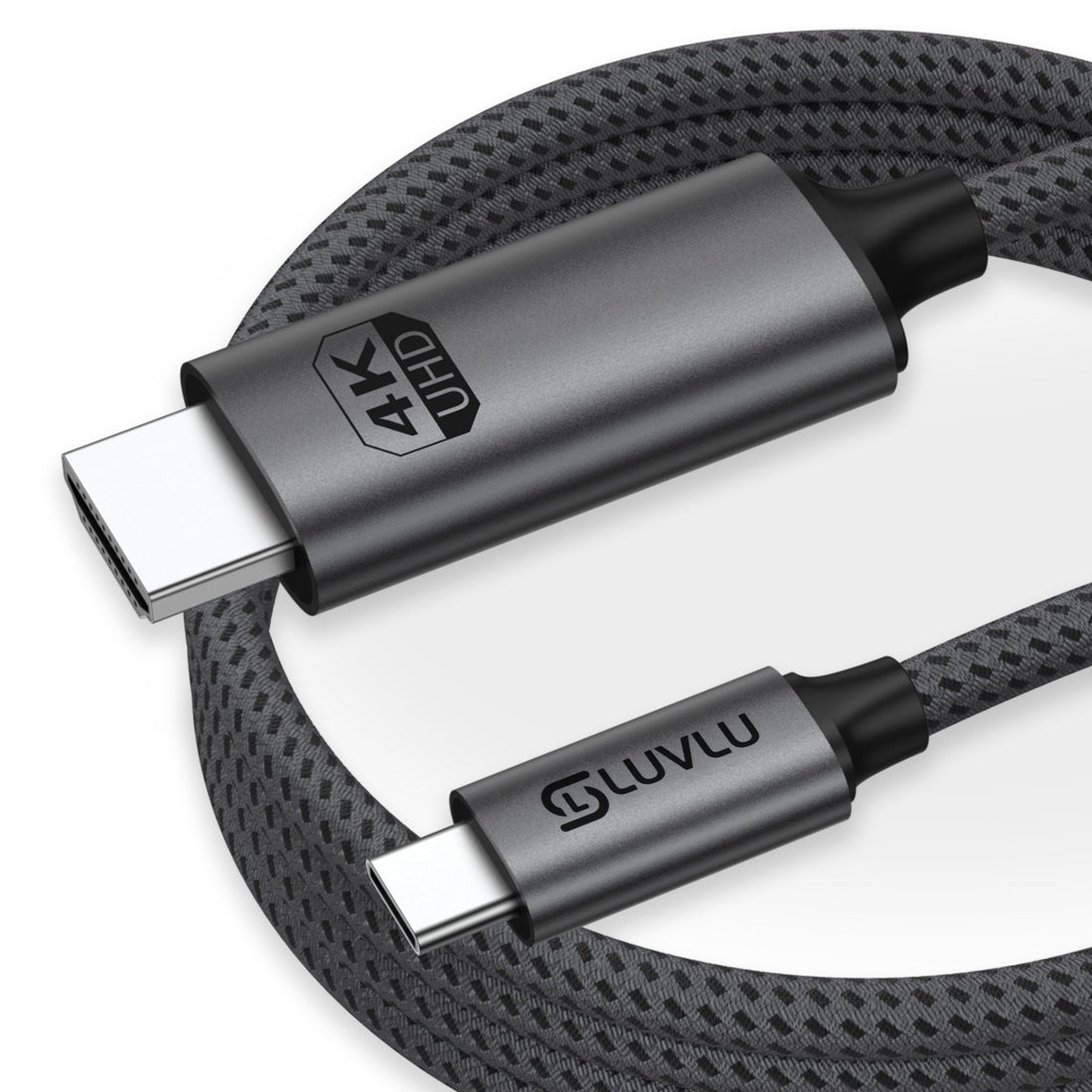 Cablu USB-C la HDMI 4K@60Hz, Thunderbolt 3/4, Dublu Împletit - LUVLU® - cablu usb-c la hdmi 4k - LUVLU®