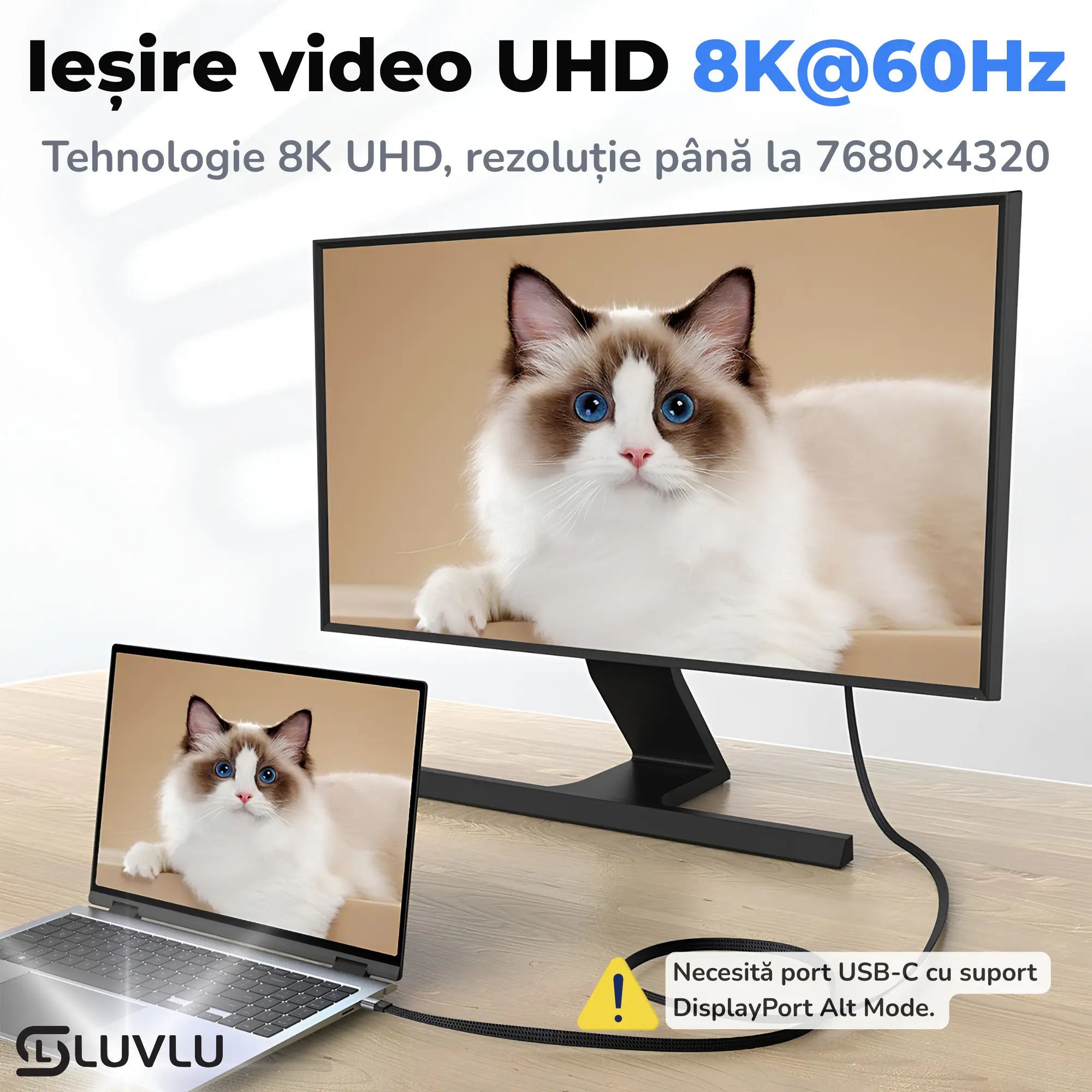 Cablu usb-c 4.0 v2 iesire video 8K@60Hz