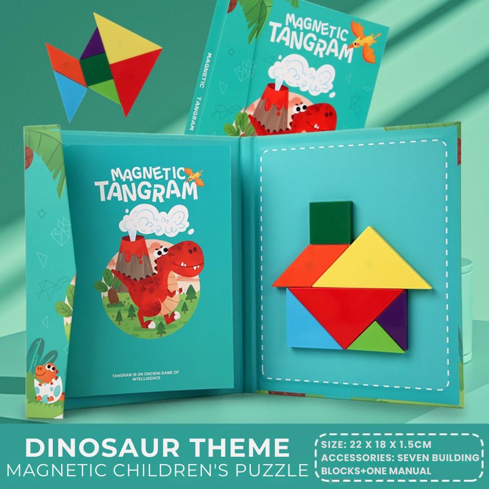Carte Puzzle Tangram Magnetic Montessori, 96 Modele, 3+ - LUVLU® - Carte tangram - LUVLU®