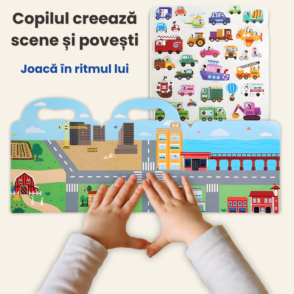 Carte cu Stickere Reutilizabile LUVLU®, Busy Book, Montessori, 3+ - Carte Busy Book - LUVLU®