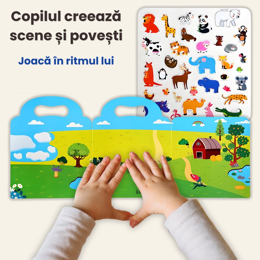 Carte cu Stickere Reutilizabile LUVLU®, Busy Book, Montessori, 3+ - Carte Busy Book - LUVLU®