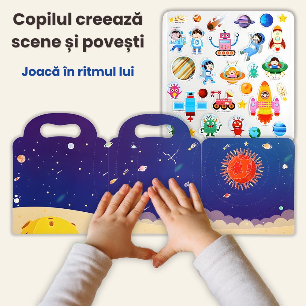 Carte cu Stickere Reutilizabile LUVLU®, Busy Book, Montessori, 3+ - Carte Busy Book - LUVLU®