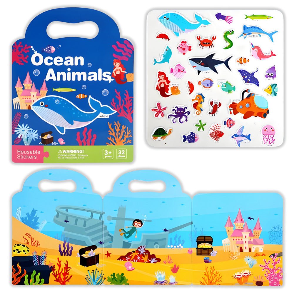 Carte cu Stickere Reutilizabile LUVLU®, Busy Book, Montessori, 3+ - Carte Busy Book - LUVLU®