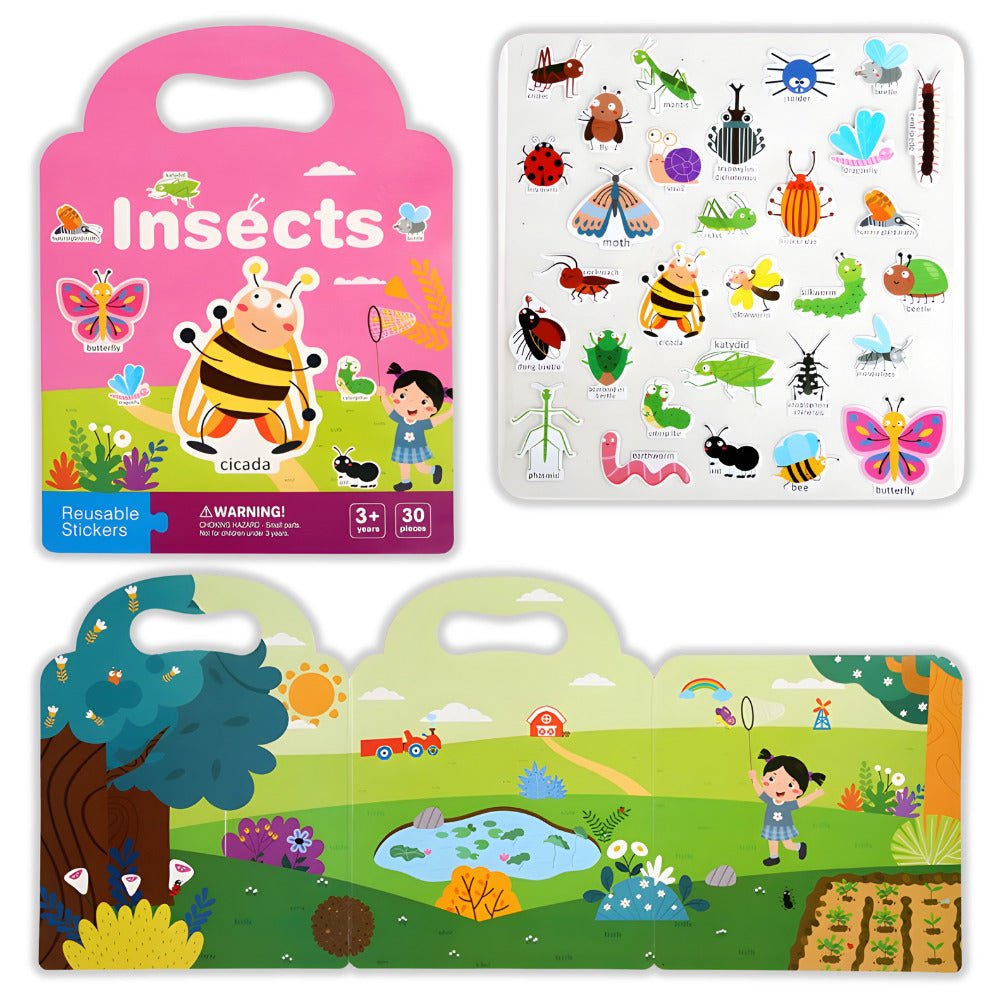 Carte cu Stickere Reutilizabile LUVLU®, Busy Book, Montessori, 3+ - Carte Busy Book - LUVLU®