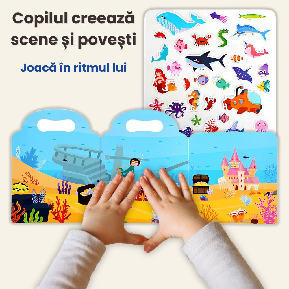 Carte cu Stickere Reutilizabile LUVLU®, Busy Book, Montessori, 3+ - Carte Busy Book - LUVLU®