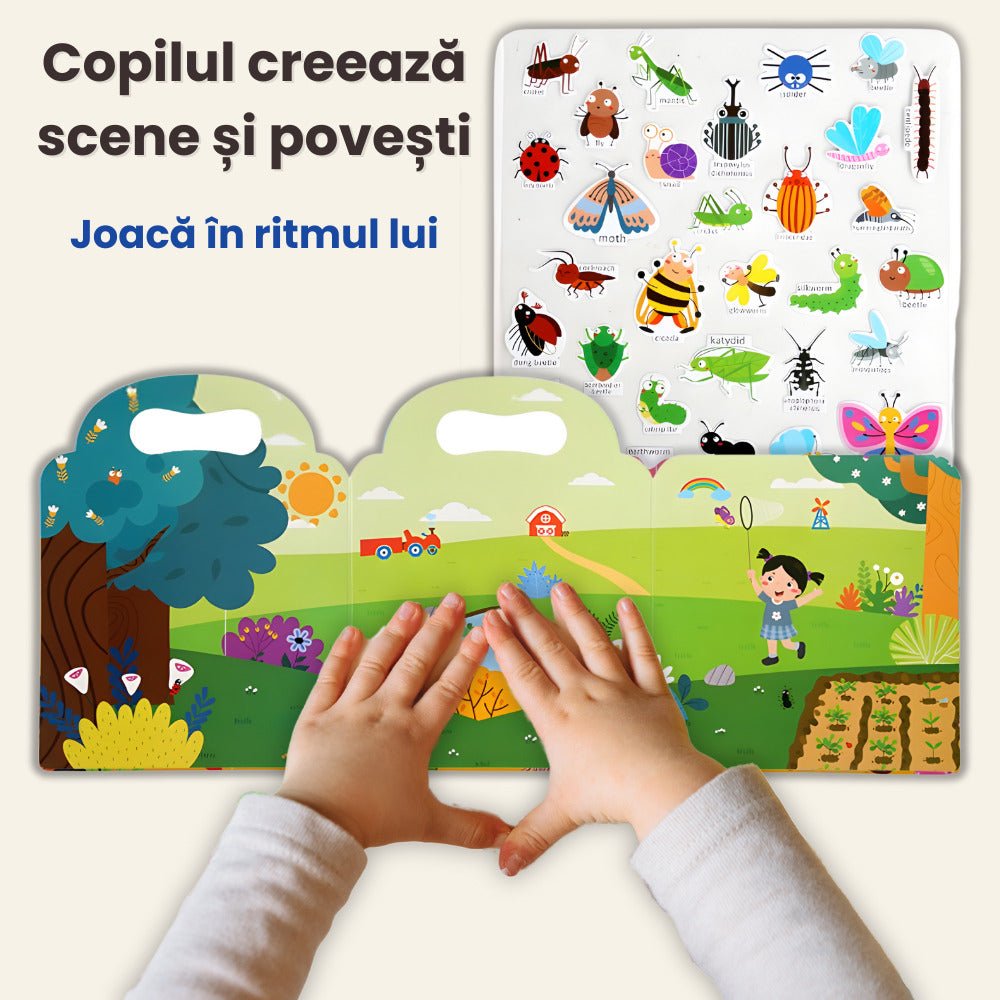 Carte cu Stickere Reutilizabile LUVLU®, Busy Book, Montessori, 3+ - Carte Busy Book - LUVLU®