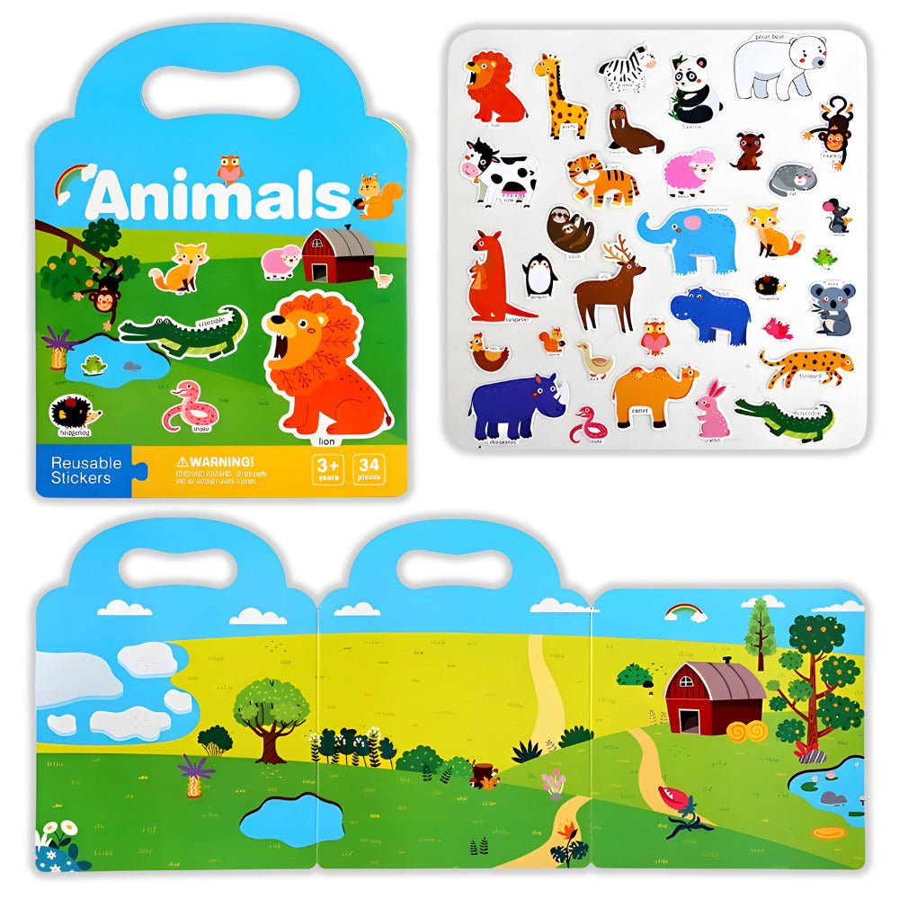 Carte cu Stickere Reutilizabile LUVLU®, Busy Book, Montessori, 3+ - Carte Busy Book - LUVLU®