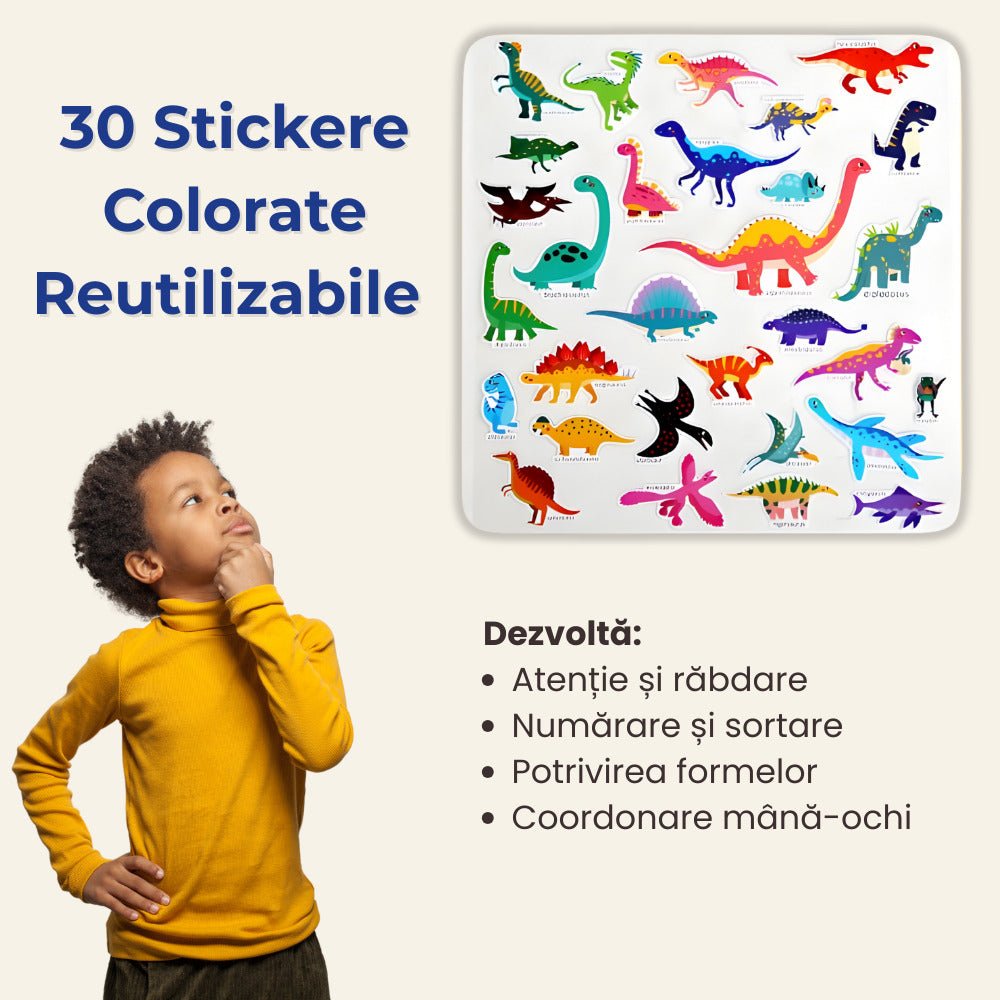 Carte cu Stickere Reutilizabile LUVLU®, Busy Book, Montessori, 3+ - Carte Busy Book - LUVLU®