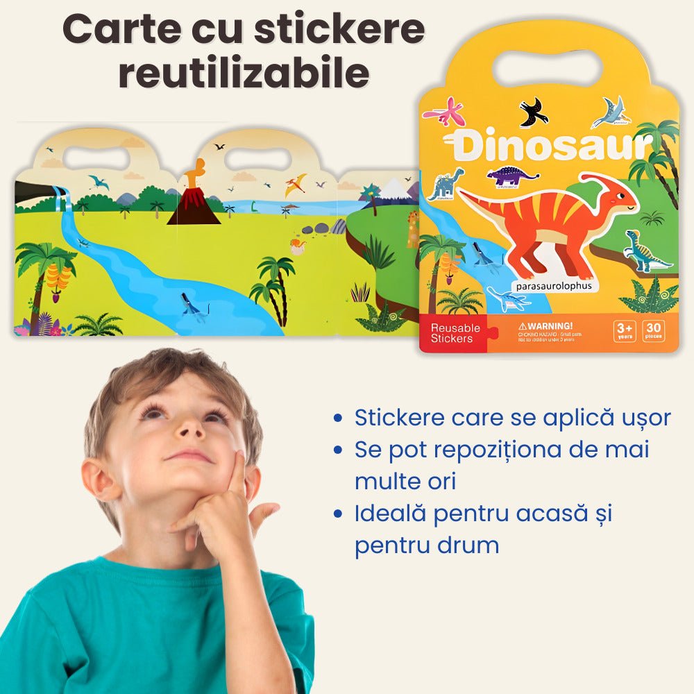 Carte cu Stickere Reutilizabile LUVLU®, Busy Book, Montessori, 3+ - Carte Busy Book - LUVLU®