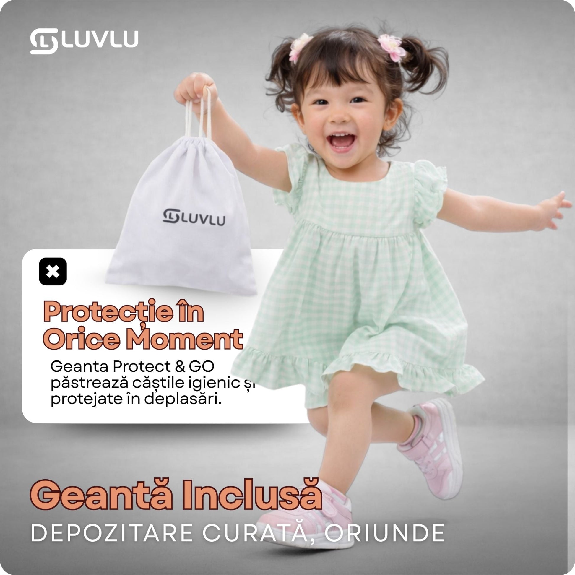 Căști Antifonice pentru Bebeluși și Copii 2 în 1, Reglabile, 0-4 Ani - LUVLU® - Casti antifonice 2 in 1 - LUVLU®