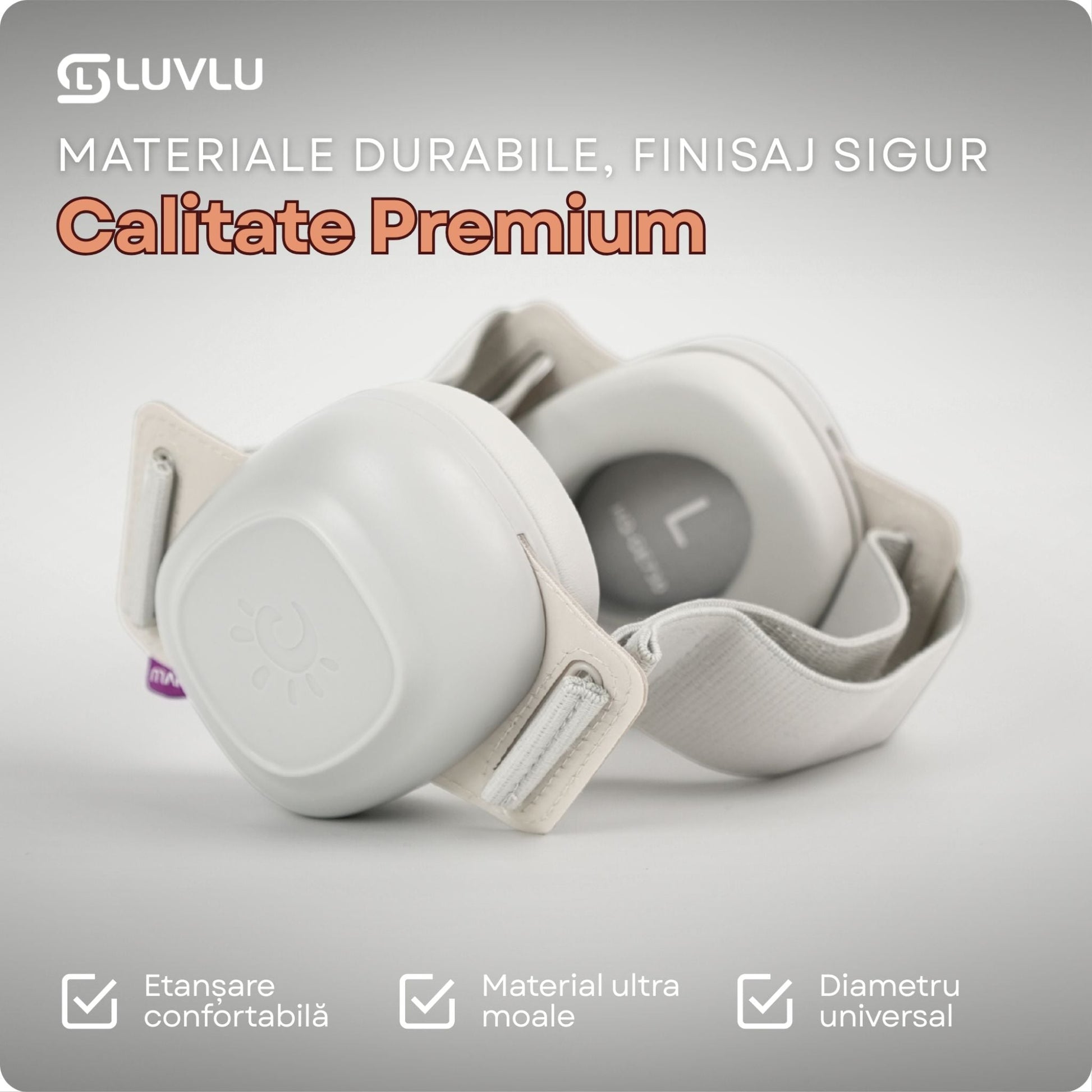 Căști Antifonice pentru Copii 3-48 Luni, Reglabile, Bandă Elastică - LUVLU® - Casti antifonice 3-48 luni - LUVLU®