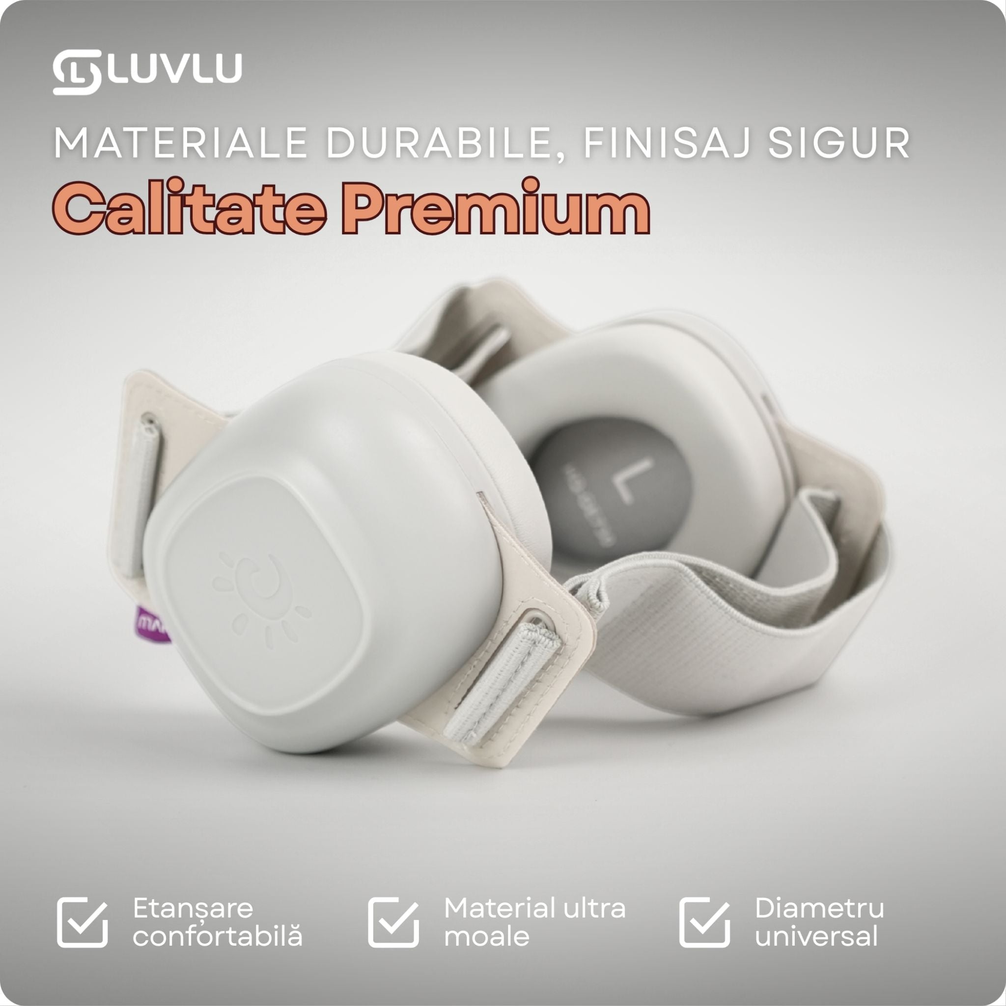 Căști Antifonice pentru Copii 3-48 Luni, Reglabile, Bandă Elastică - LUVLU® - Casti antifonice 3-48 luni - LUVLU®