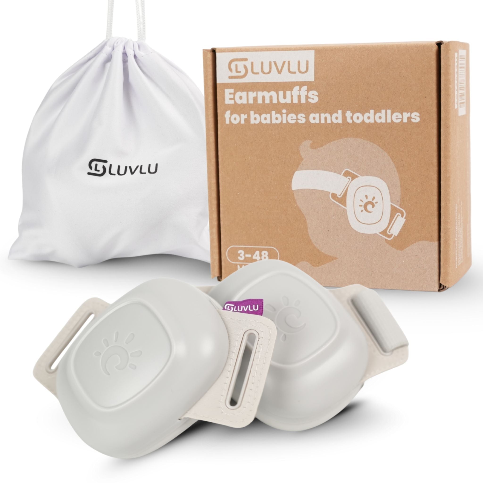 Căști Antifonice pentru Copii 3-48 Luni, Reglabile, Bandă Elastică - LUVLU® - Casti antifonice 3-48 luni - LUVLU®