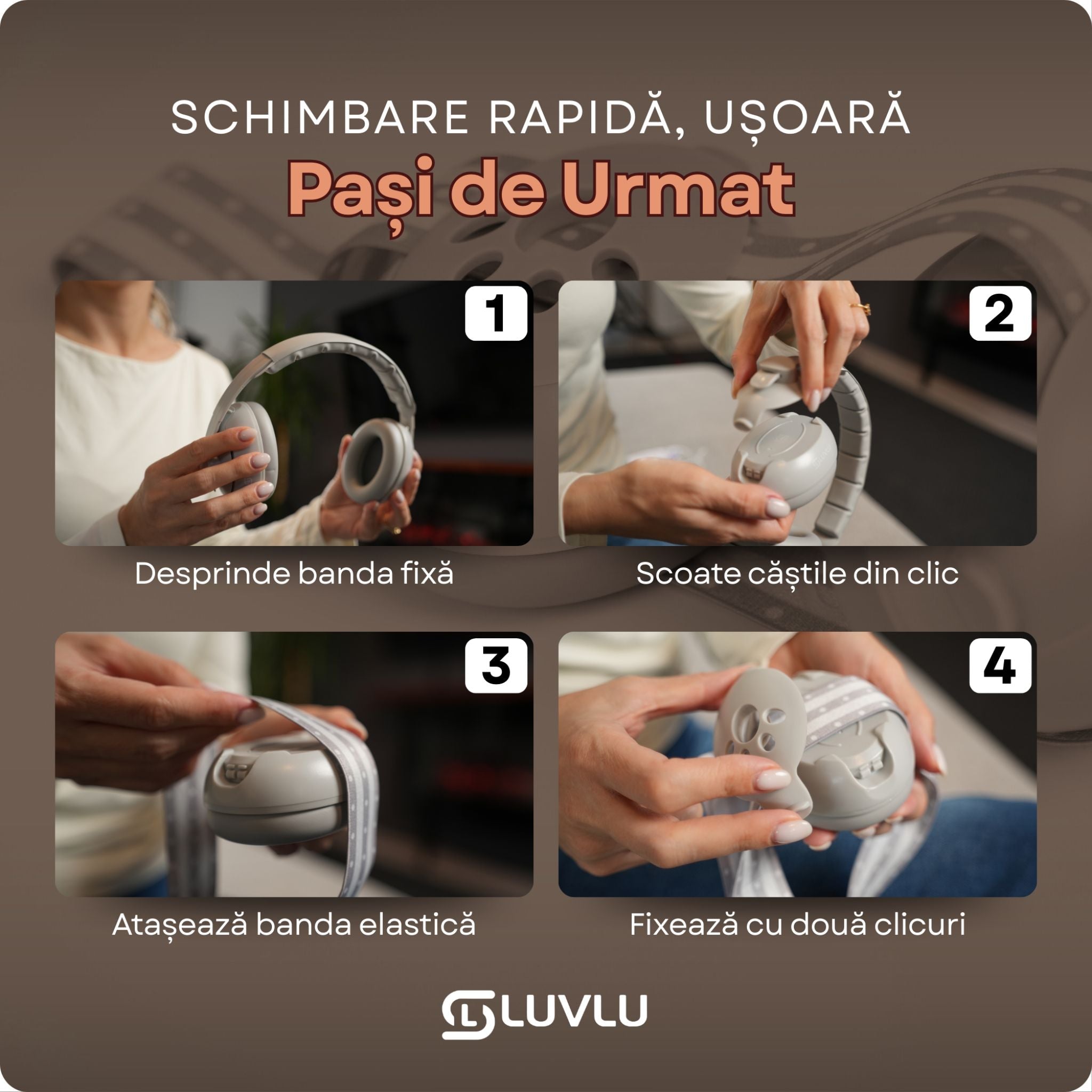 Căști Antifonice pentru Bebeluși și Copii 2 în 1, Reglabile, 0-4 Ani - LUVLU® - Casti antifonice 2 in 1 - LUVLU®