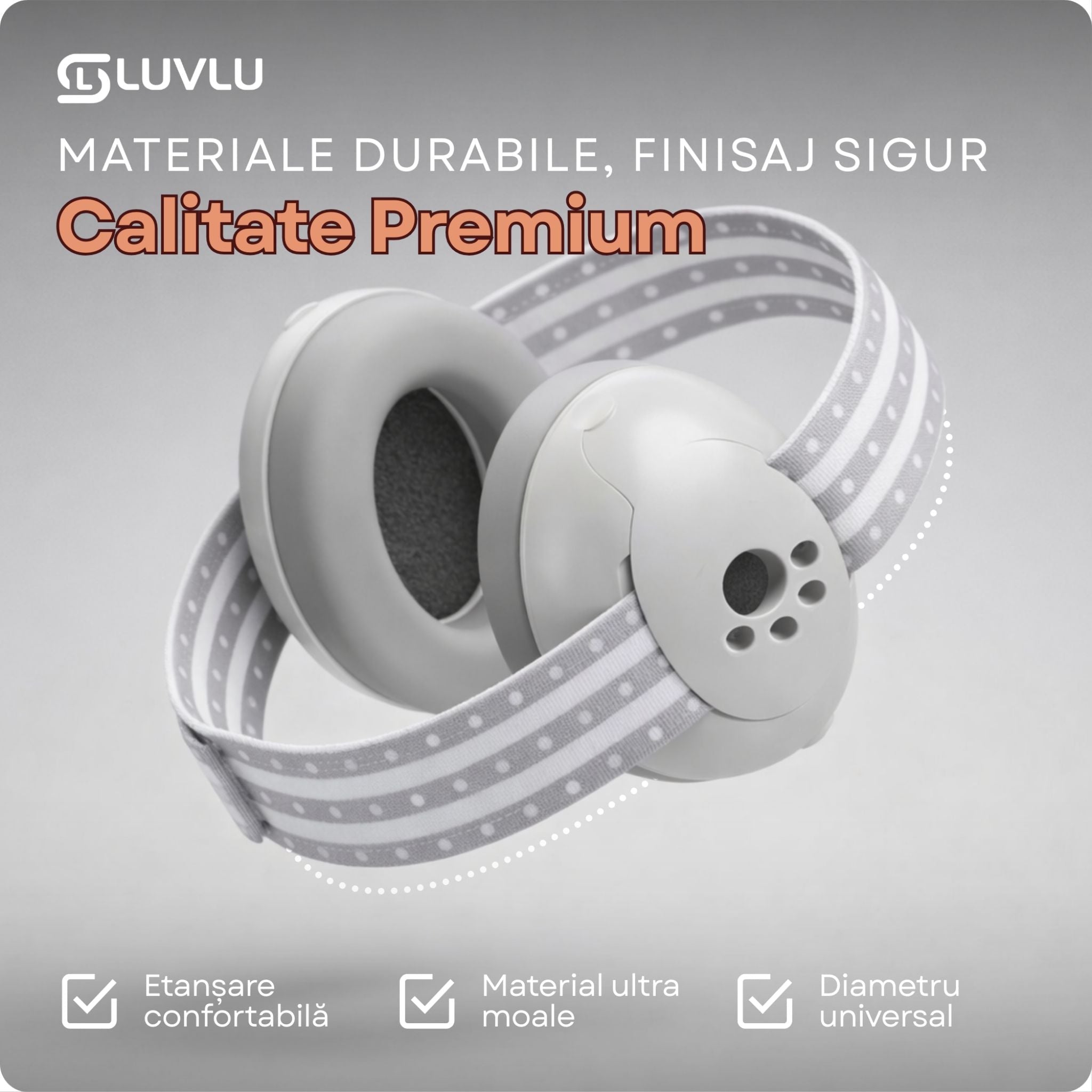 Căști Antifonice pentru Bebeluși și Copii 2 în 1, Reglabile, 0-4 Ani - LUVLU® - Casti antifonice 2 in 1 - LUVLU®