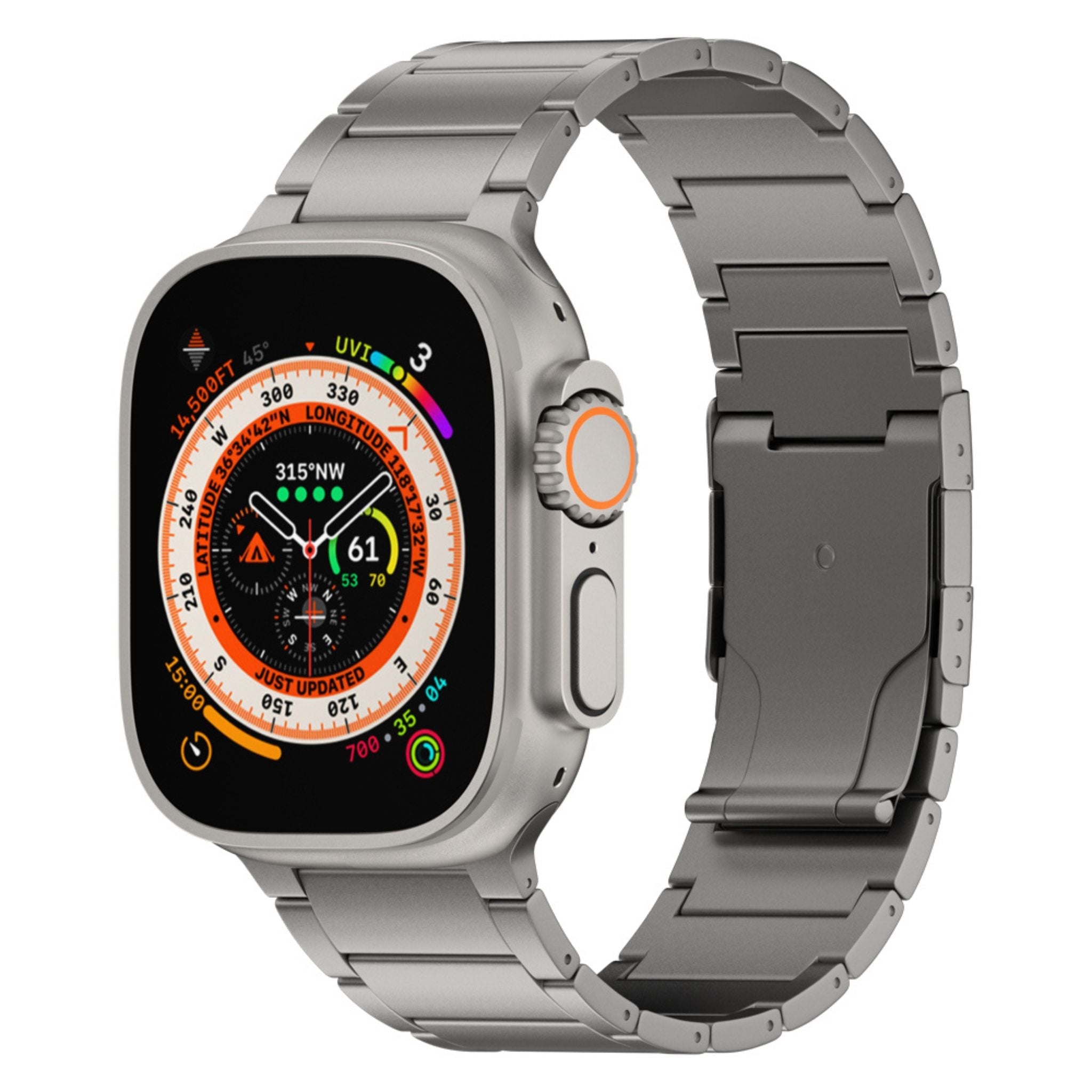 Curea Titan LUVLU® pentru Apple Watch Ultra / Ultra 2, Ultra 3 (49mm), Titan Grad 2, DLC - Curea Titan Ultra - LUVLU®