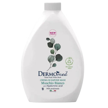 DermoMed Muschio Bianco cremă de săpun pentru mâini cu acid hialuronic, rezervă 1000 ml