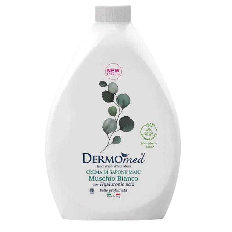 DermoMed Muschio Bianco cremă de săpun pentru mâini cu acid hialuronic, rezervă 1000 ml