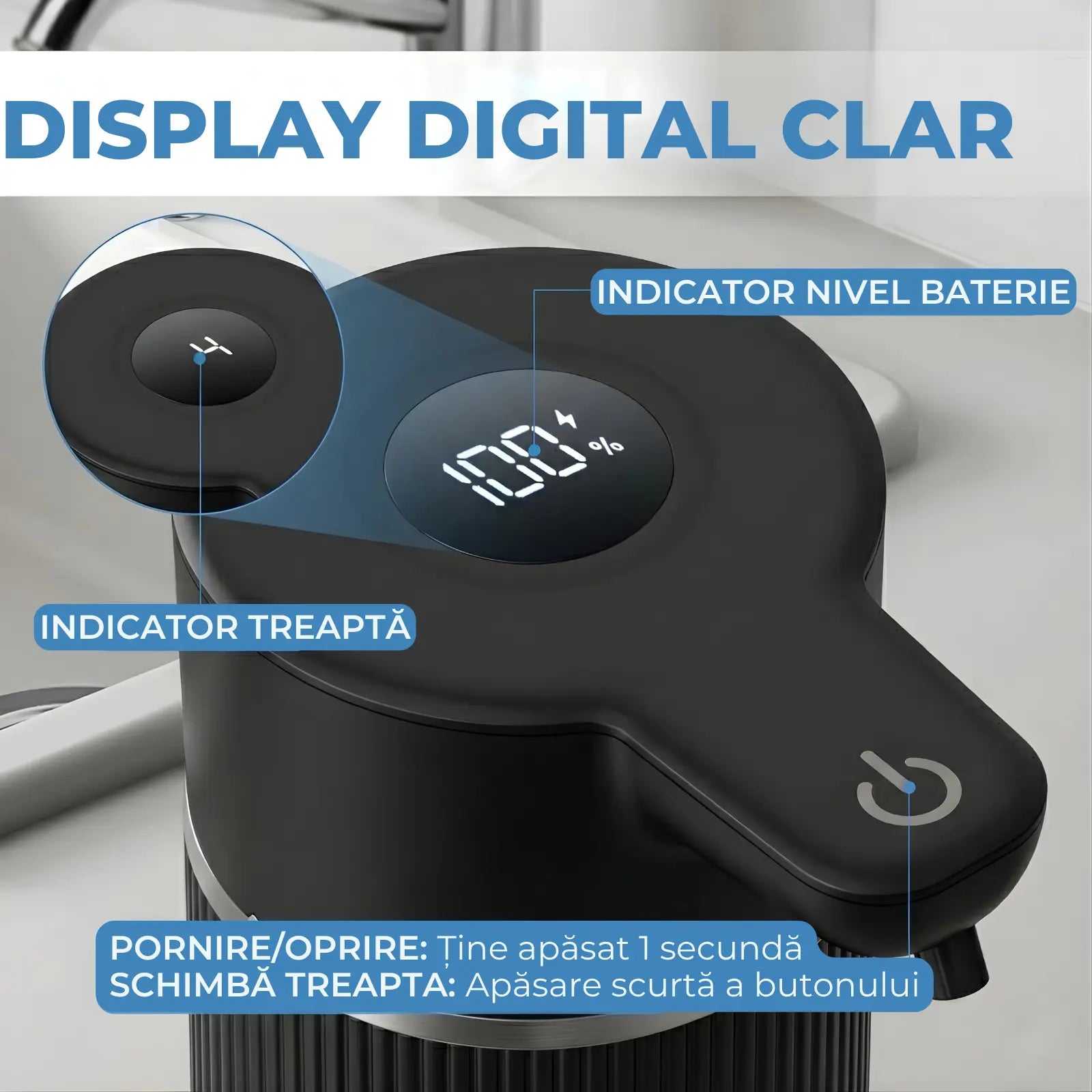 dozator automat sapun luvlu cu display digital negru