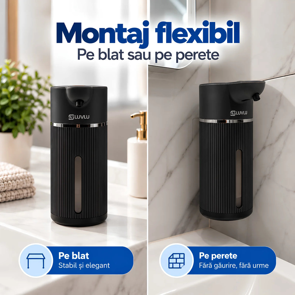 Dozator Automat Săpun Spumă cu Senzor Infrarosu, 420 ml - LUVLU®