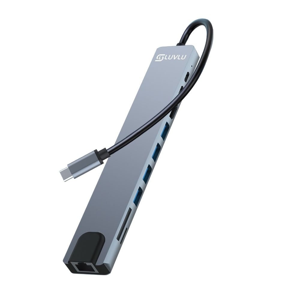 Hub USB-C 10 în 1, HDMI 4K, PD 100W, RJ45 Ethernet - LUVLU® - Hub 10 in 1 - LUVLU®