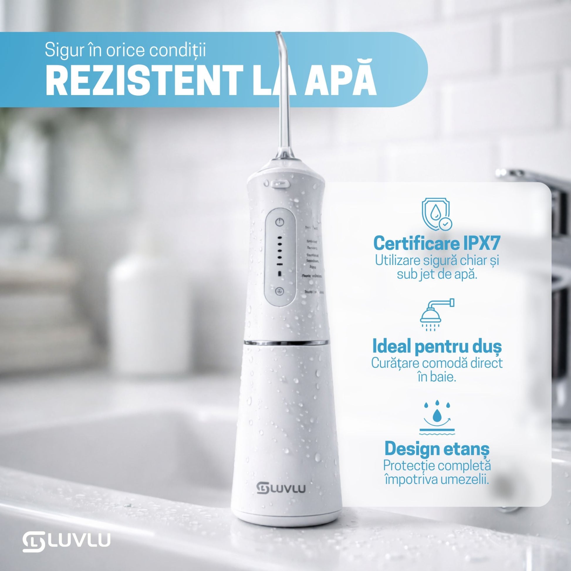 Irigator Bucal Profesional Portabil, 5 Trepte de Presiune - LUVLU® - Irigator bucal profesional - LUVLU®