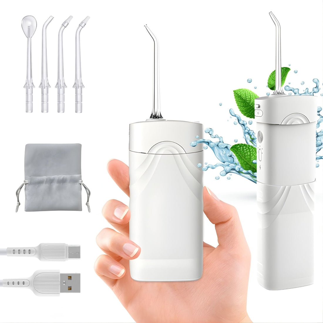 Mini Irigator Bucal Ultra Portabil, 5 Trepte de Presiune - LUVLU® - Mini Irigator Bucal - LUVLU®