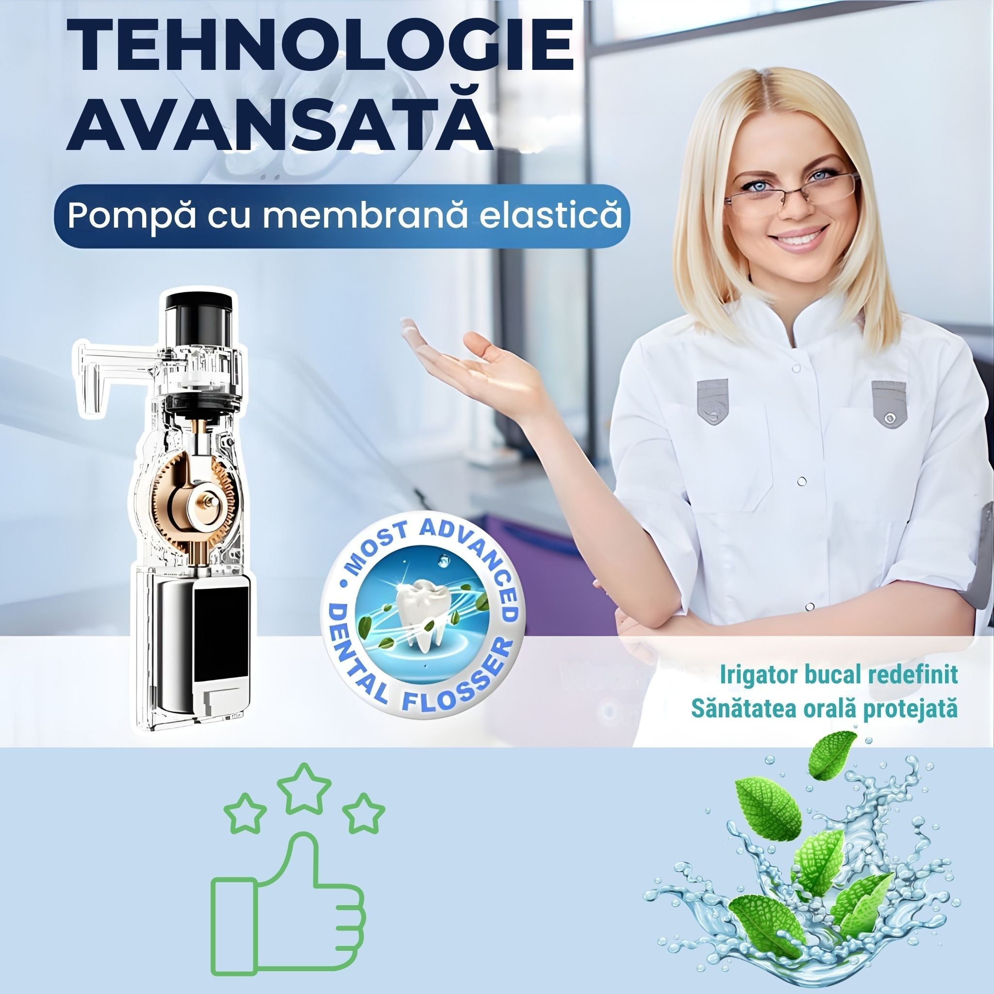 Mini Irigator Bucal Ultra Portabil, 5 Trepte de Presiune - LUVLU® - Mini Irigator Bucal - LUVLU®