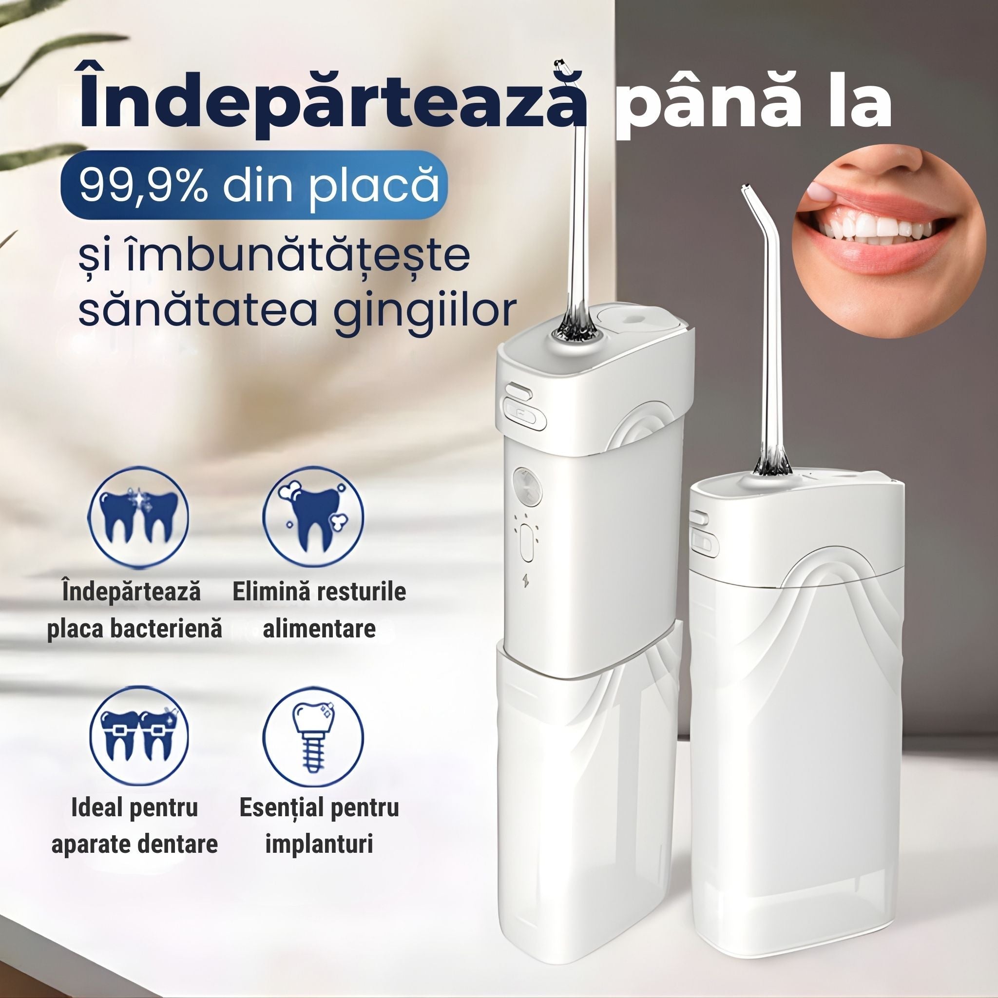 Mini Irigator Bucal Ultra Portabil, 5 Trepte de Presiune - LUVLU® - Mini Irigator Bucal - LUVLU®