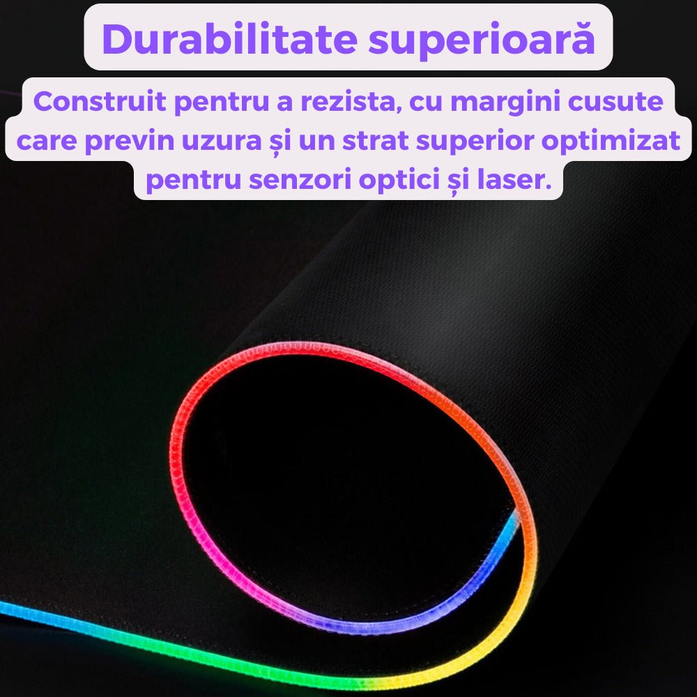MousePad Gaming XXL cu Iluminare RGB, 11 Moduri LED - LUVLU® - MousePad - LUVLU®