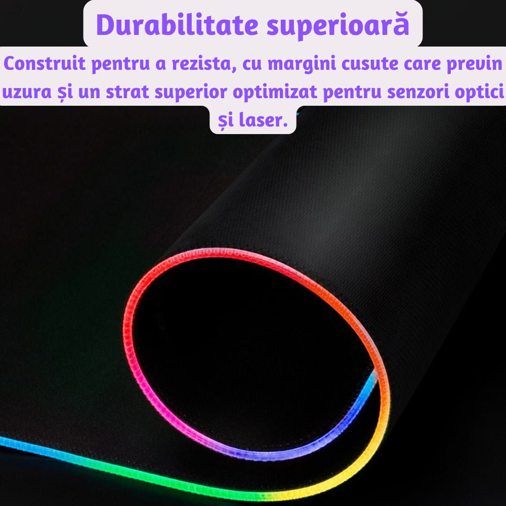 MousePad Gaming XXL cu Iluminare RGB, 11 Moduri LED - LUVLU® - MousePad - LUVLU®