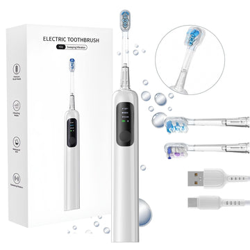 Pachet complet periuță electrică sonică Luvlu Sonic Pro Y01 cu 2 capete și cablu USB Type-C