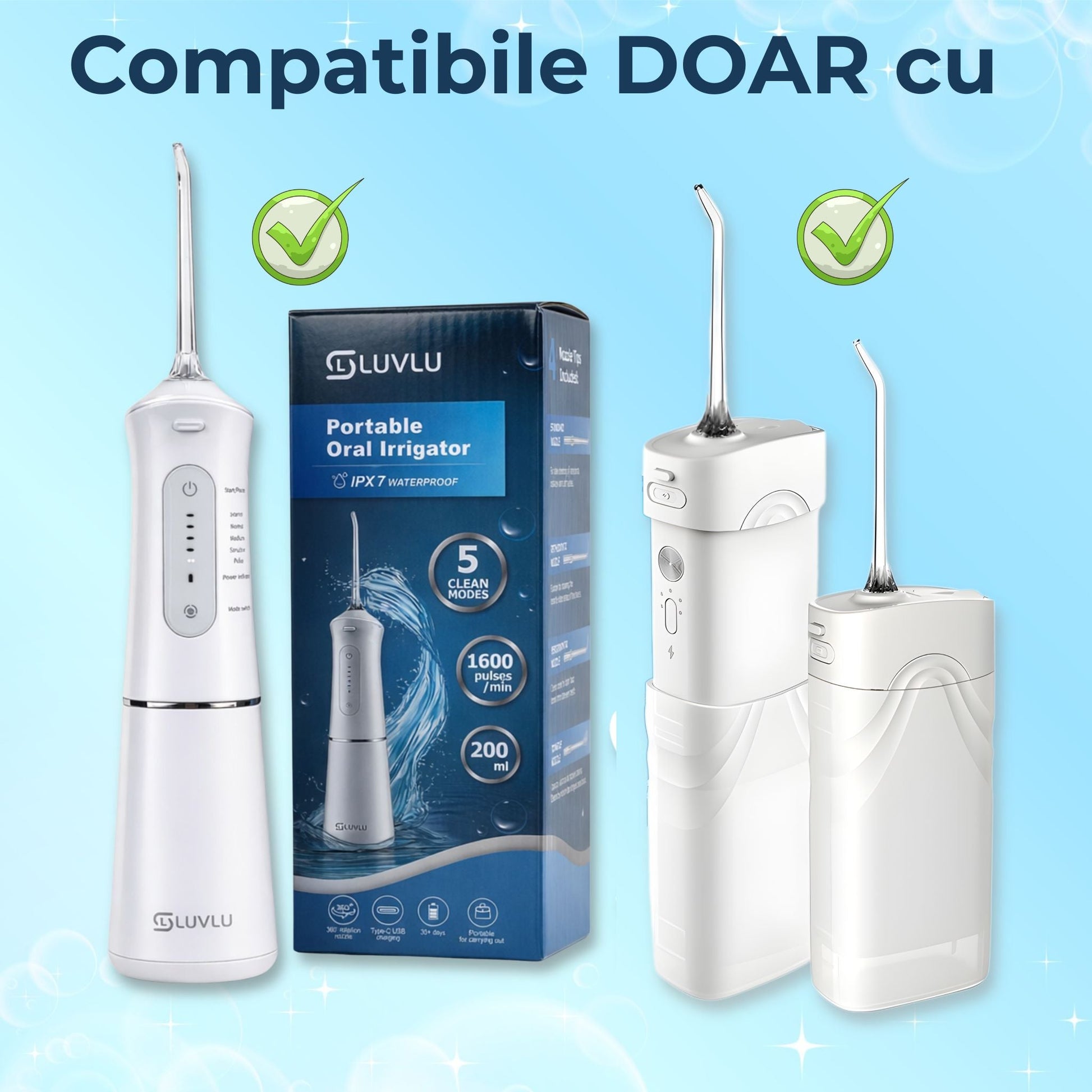 Set 4 Capete de Schimb Compatibile cu Irigatoarele LUVLU® - Capete Schimb Dus Bucal LUVLU - LUVLU®
